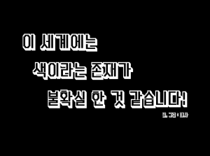 이 세계에는 색이라는 존재가 불확실 한 것 같습니다!